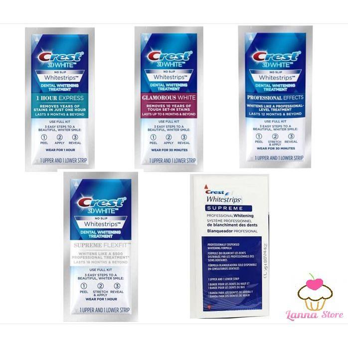 [HCM]Miếng dán trắng răng Crest 3D White loại Supreme Flexfit ( Bright ) - Mỹ