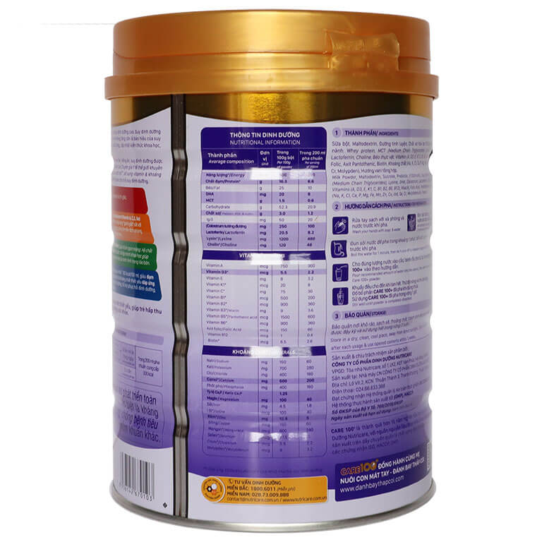 Sữa CARE 100+ 900G (trẻ từ 1-10 tuổi)