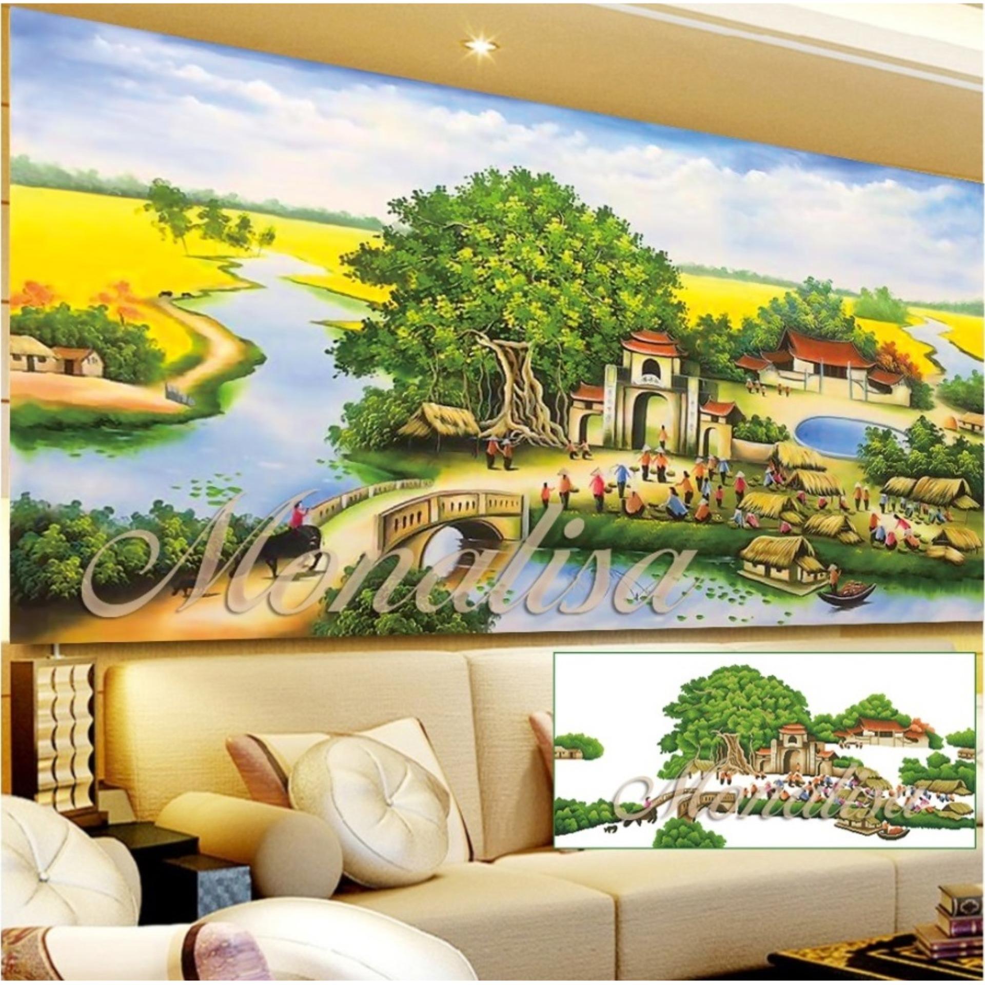 Tranh đính đá cao cấp Chợ Quê Y8091 120x60cm