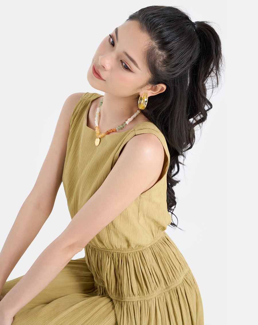 Đầm Midi Nữ Thời Trang JUNO Kiểu Dáng Hạ Eo JNDLU022
