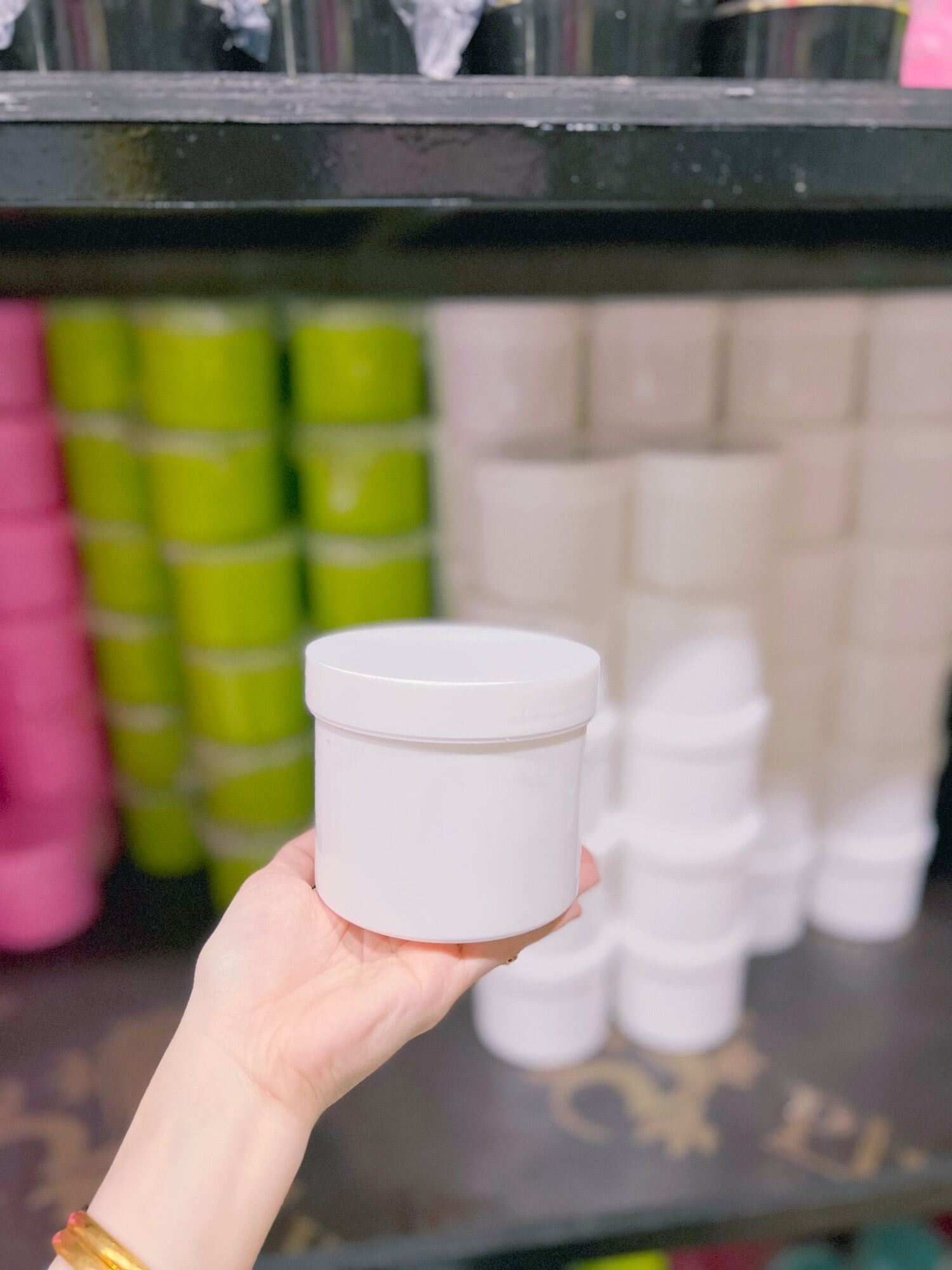 Hủ nhựa đựng kem 500g màu đen