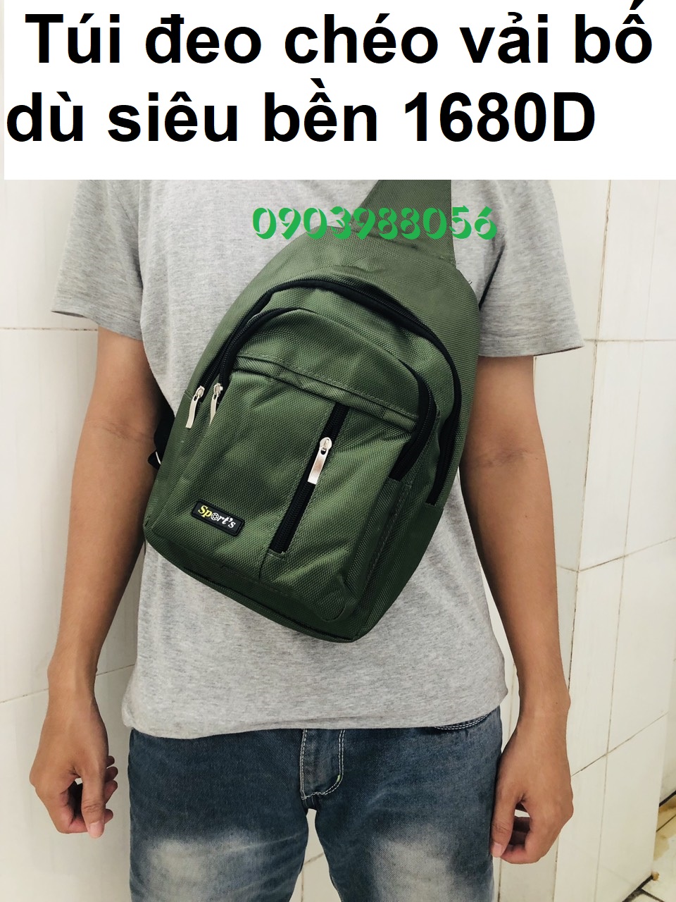 Túi đeo chéo nam tiện dụng vải bố dù 1680 siêu bền