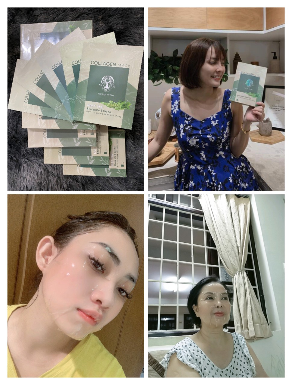 Mặt nạ Collagen Rong nho & Bạc hà ( 1 hộp 5 miếng )