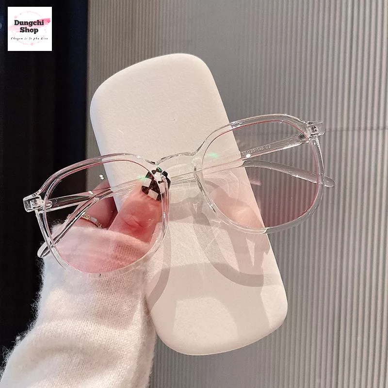 Kính pinky hiệu ứng má hồng dễ thương