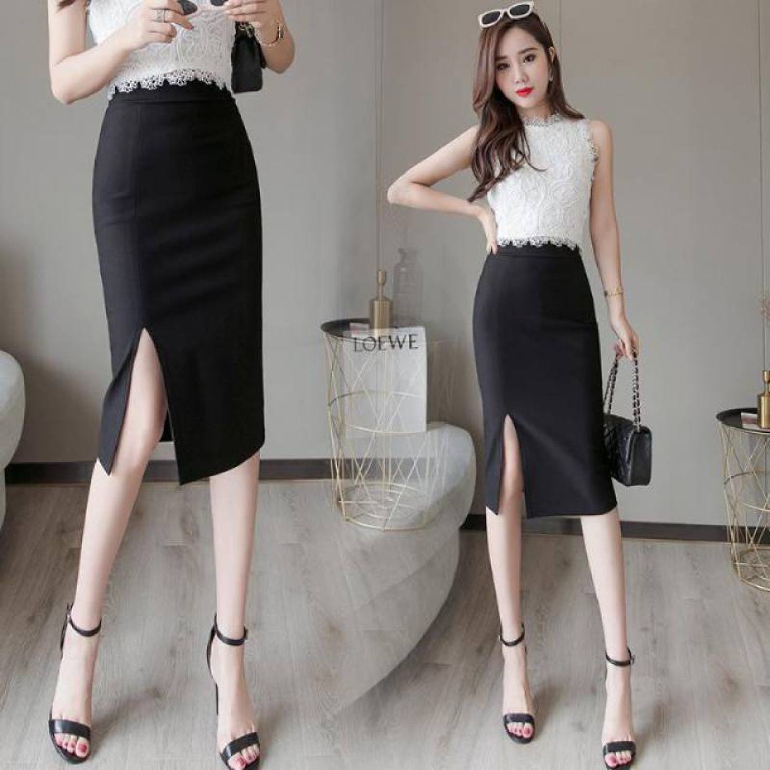 CHÂN VÁY BÚT CHÌ CÔNG SỞ XẺ TÀ TRƯỚC MSCV157