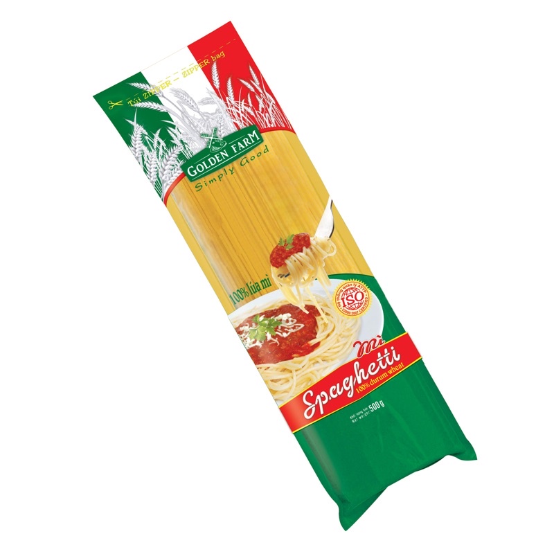 MÌ SPAGHETTI 500G GOLDEN FARM 100% LÚA MÌ