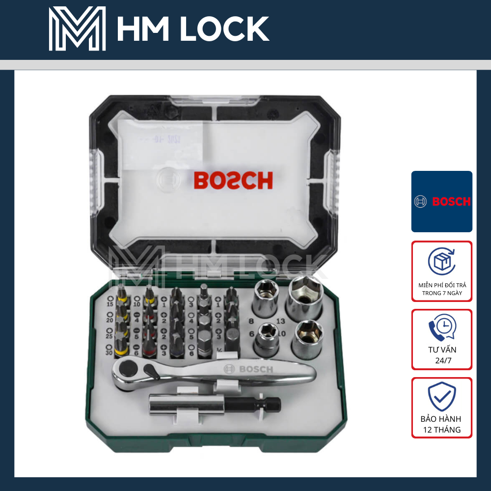 Bộ vặn vít bosch 26 món - hàng chính hãng - 2607017322