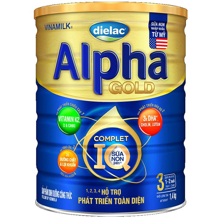 Sữa bột Dielac Alpha Gold IQ 3 1.5kg HSD T4-2024