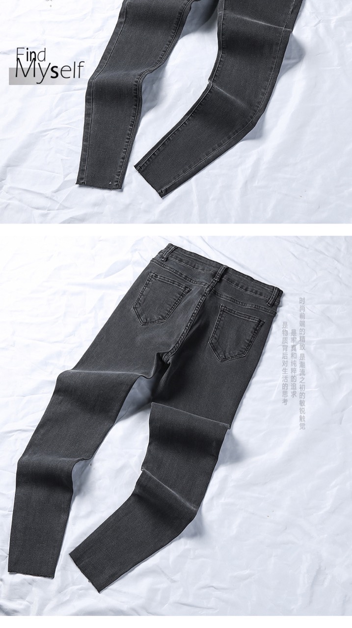 QUẦN JEANS NỮ BASIC SKINNY XÁM TRƠN CO GIÃN + ÁO THUN TRƠN (MUA RIÊNG)