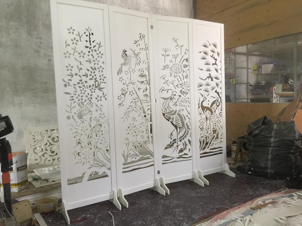 Vách tứ quý - tặng kèm chân vách