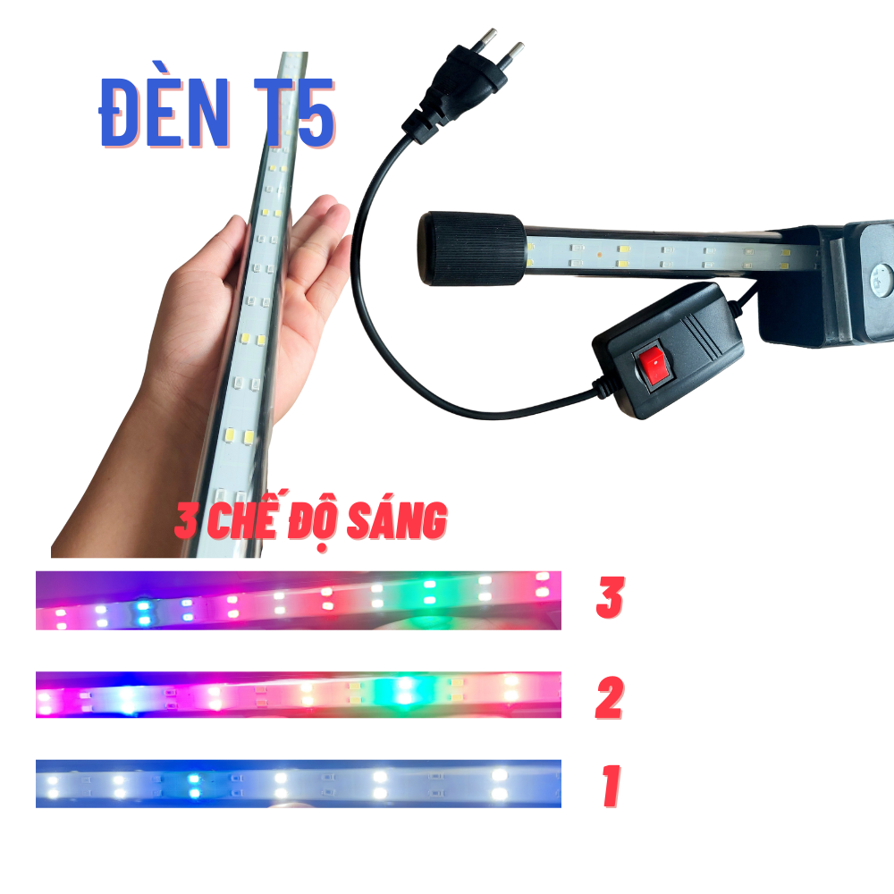 Đèn bể cá 3 CHẾ ĐỘ SÁNG T5 MIX  giúp cá lên màu đẹp
