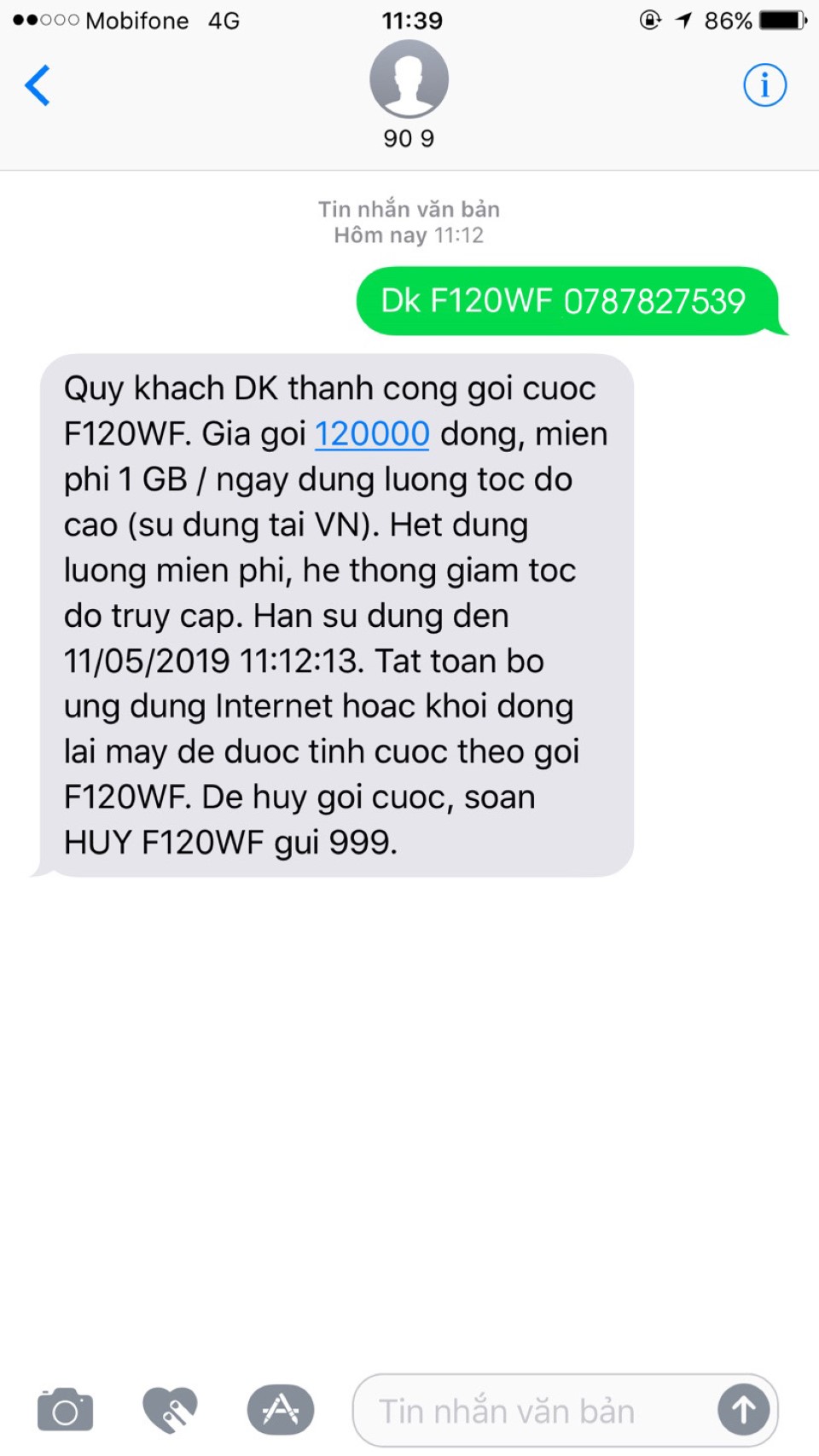 [HCM]SIM 4G Mobifone MAX DATA F120WF 1 Tỷ GB/Tháng