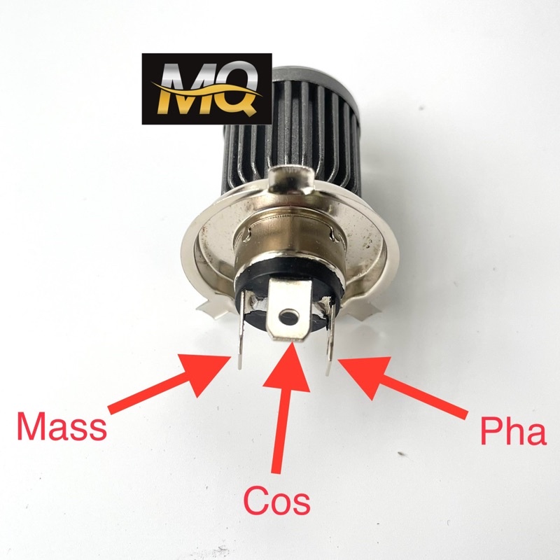 Đèn Pha Bi Cầu Mini H4 Xe Máy Cos Vàng Pha Trắng M3Mini