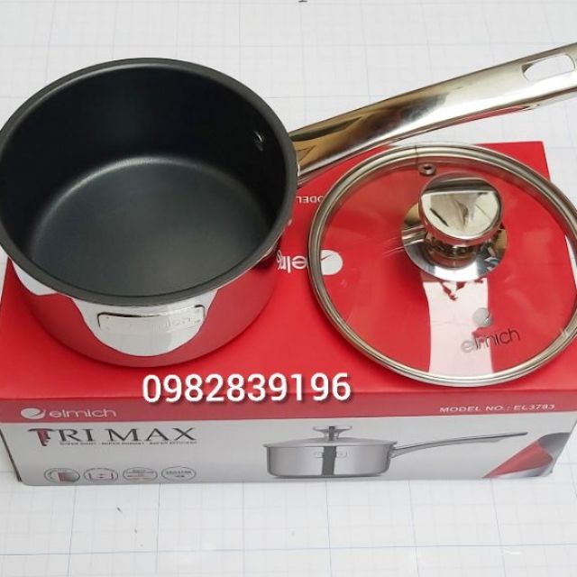 Quánh inox elmich trimax chống dính 14cm, nồi inox elmich 3783