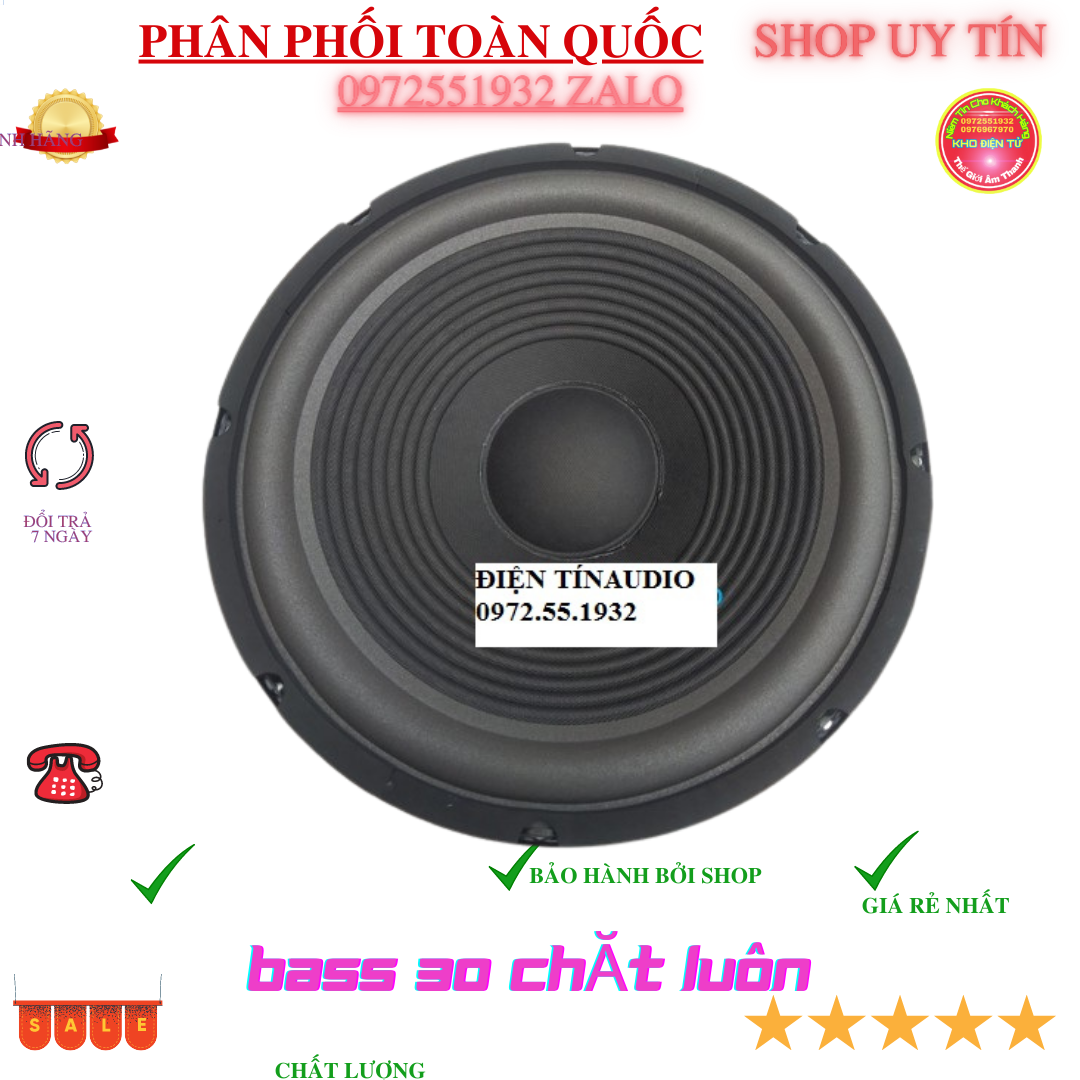 Bass 30 gân xép màng sóng từ113  - GIÁ 1 CHIẾC - Cho loa kéo hoăc ampli nhỏ