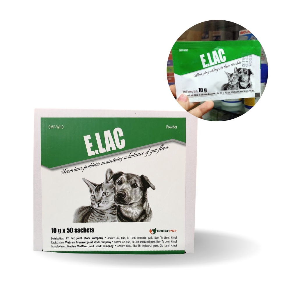 Men Tiêu Hóa ELAC Cho Chó Mèo - Gói 10G