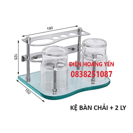Kệ để bàn chải đánh răng inox 304+kính cường lực