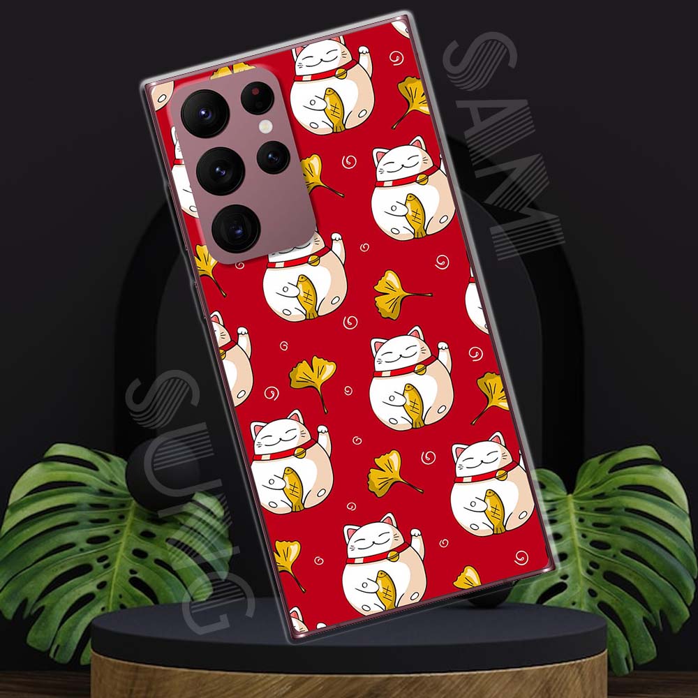 Ốp lưng samsung s22 ultra mẫu bst mèo may mắn tpu