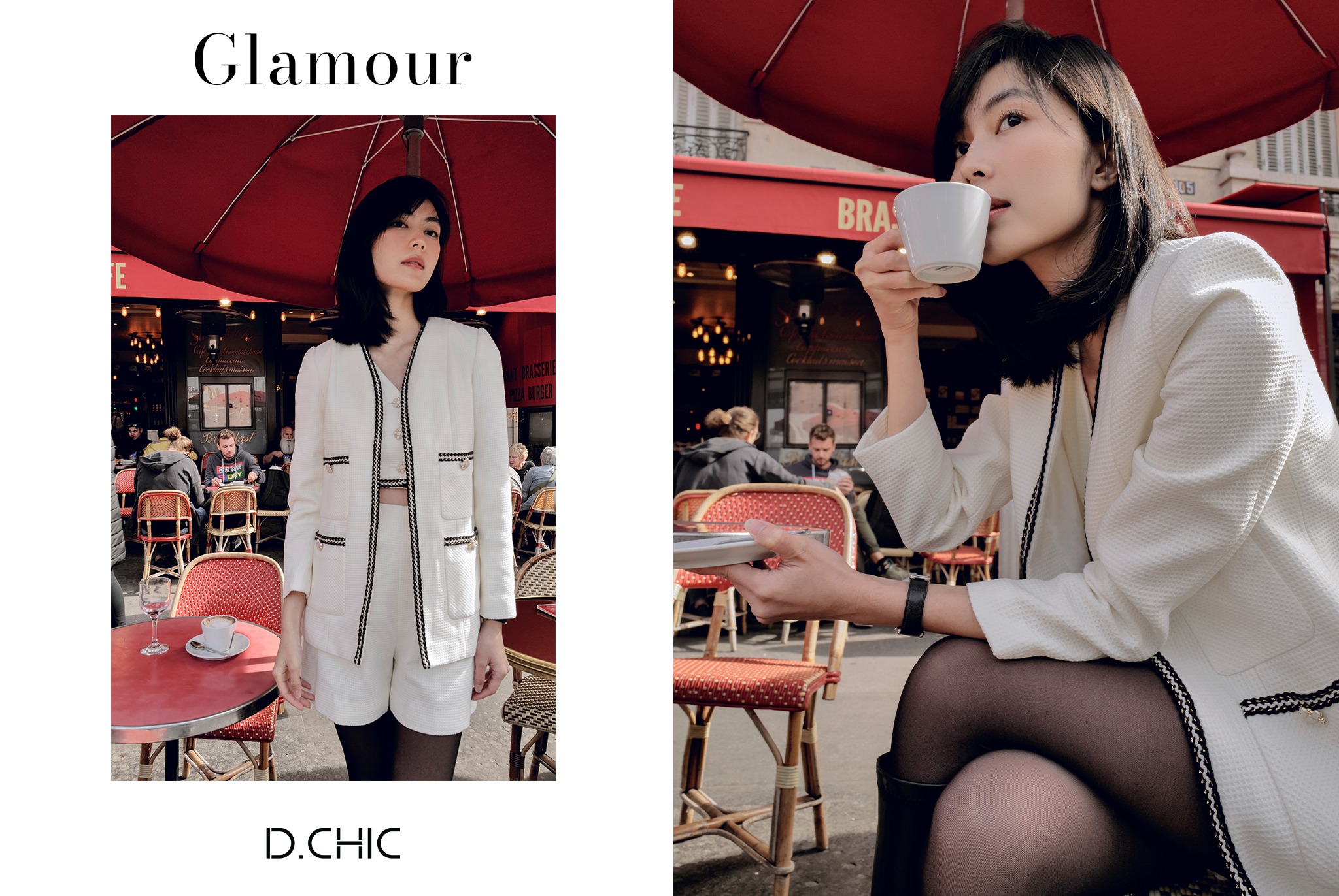 D.CHIC Áo gile phối viền gấu MS: 1812498