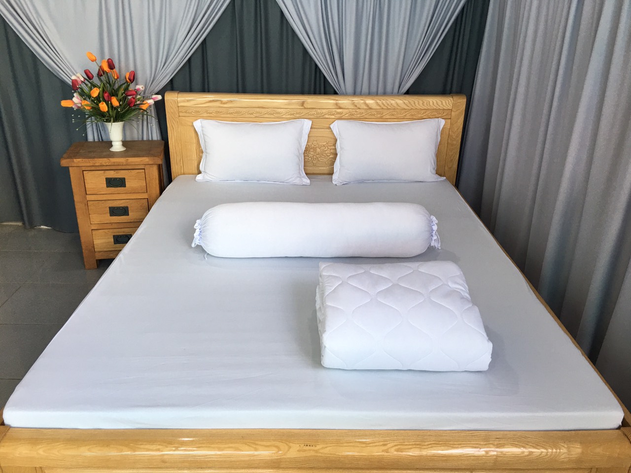 [HCM]Drap Lẻ Thun Lạnh Hàn Quốc Lan Phạm Bedding - Màu Trắng