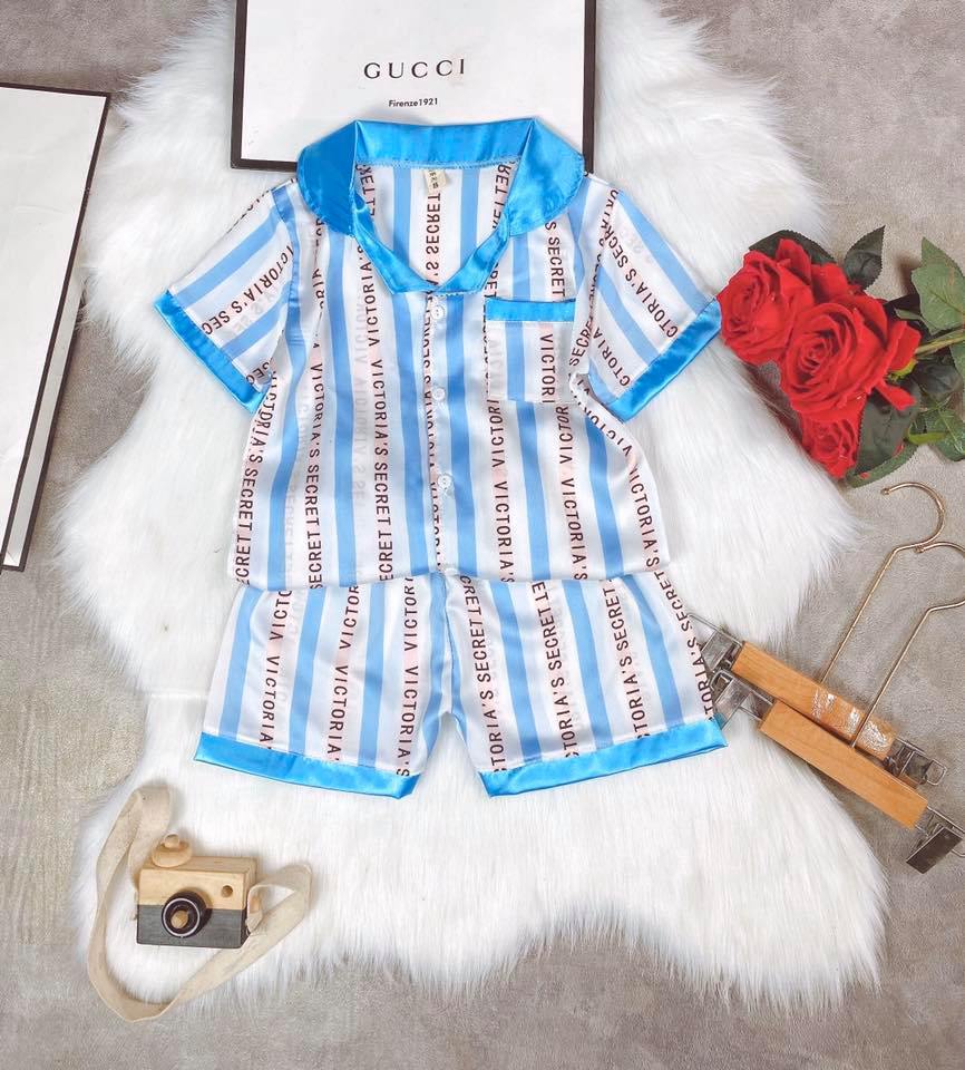 Set bộ bé gái/ bé trai - Pyjama lụa Hàn size đại từ 8kg - 35kg