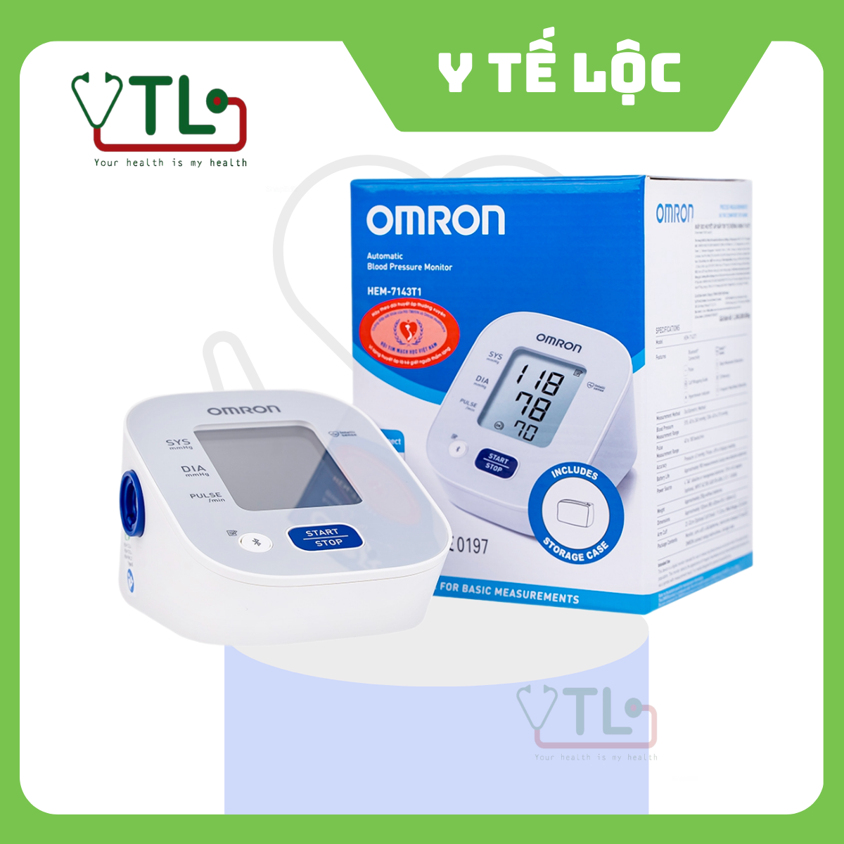 Máy đo huyết áp tự động Omron HEM-7143T1 Bluetooth