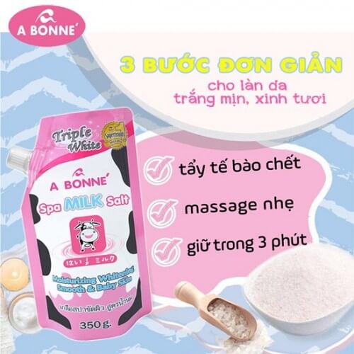 Muối bò tắm trắng tẩy tế bào chết