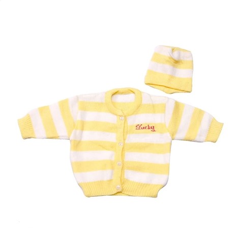 Combo 3 bộ áo len cho bé (gồm 3 áo +3 nón) dành cho bé sơ sinh đến dưới 7kg