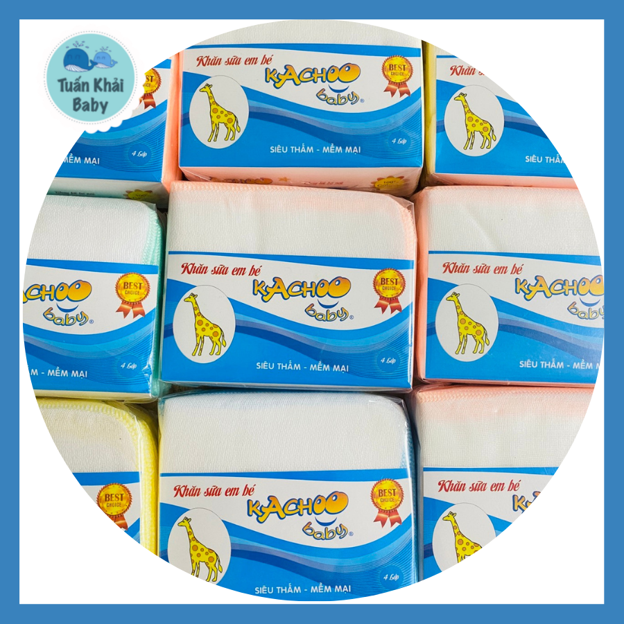 [HCM]Túi 10 cái Khăn sữa 5 LỚP sơ sinh Sợi Mềm KACHOO BABY | Khăn sữa mềm mịn, thấm hút tốt