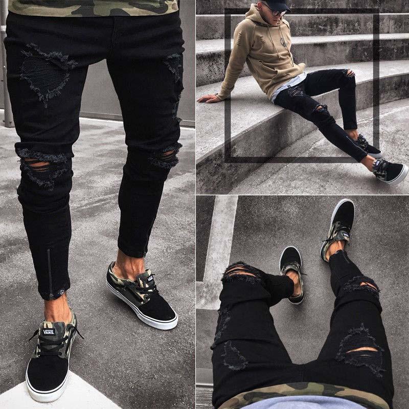 [HCM]Quần jeans nam rách chắp vá Mã: ND1360.
