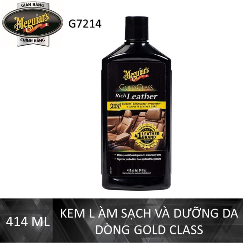 Meguiars Kem làm sạch và dưỡng da dòng Gold Class - Rich Leather Lotion - G7214, 14 oz, 414 ml