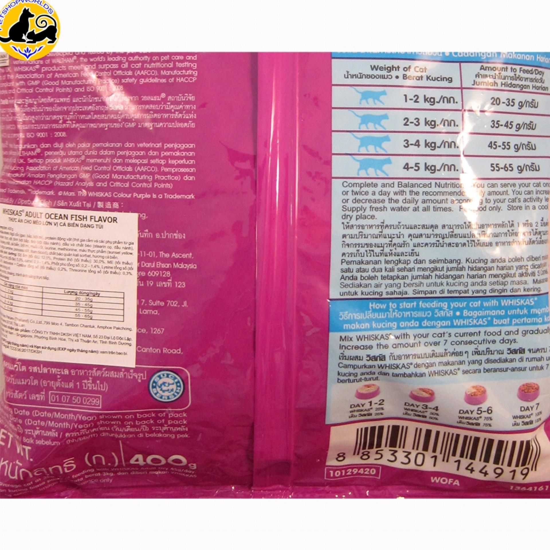 Thức ăn cho mèo Whiskas vị cá thu túi 1.2kg