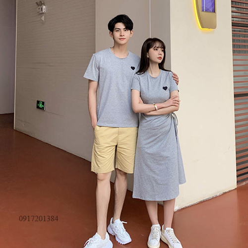 Đầm thun đôi phối dây rút eo