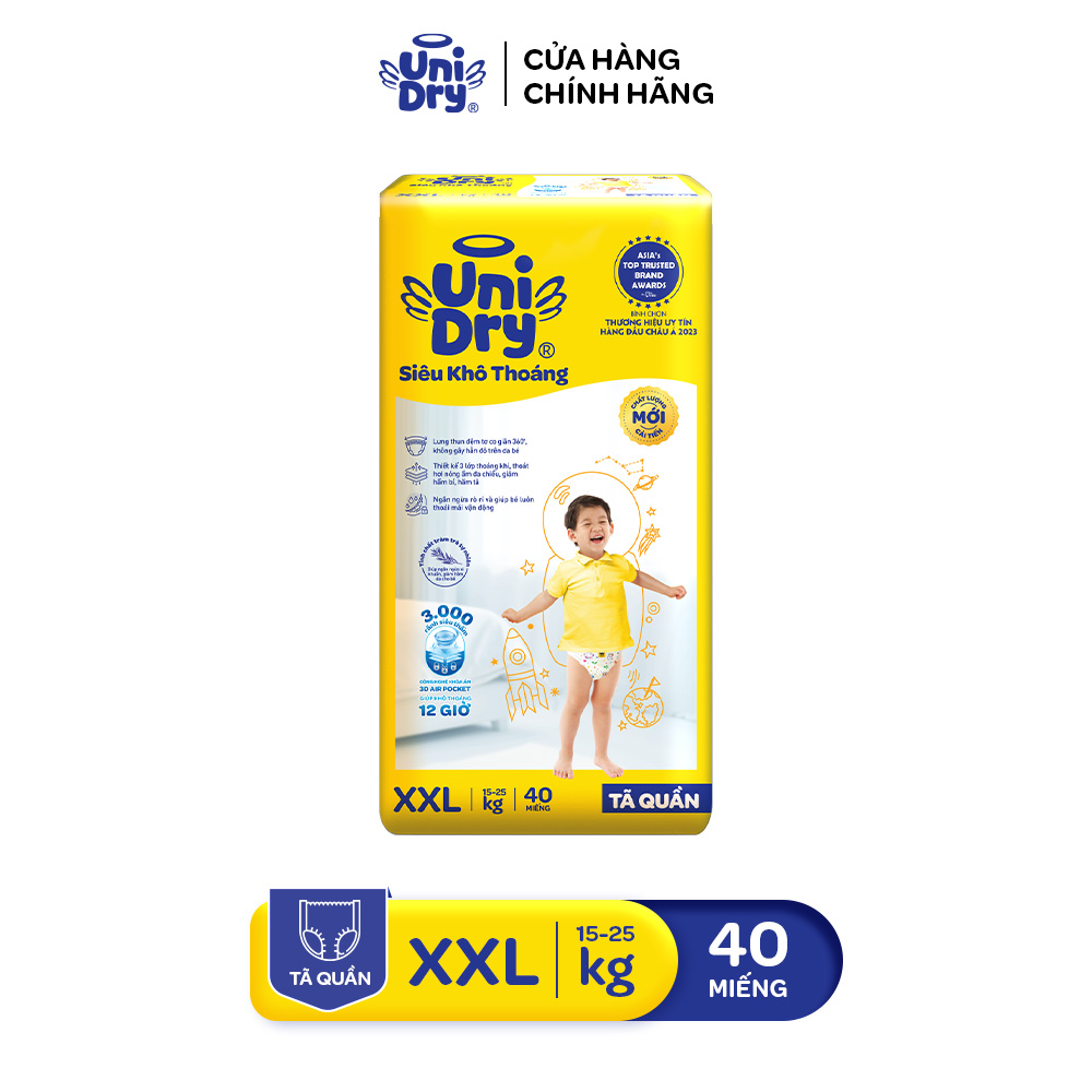 [HỎA TỐC 2H]Tã quần UniDry Siêu khô thoáng gói Jumbo mới size L52/XL44/XXL40