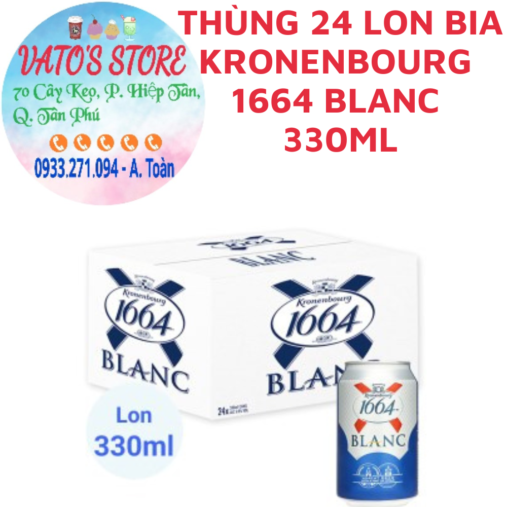 Thùng 24 lon bia Kronenbourg 1664 Blanc 330ml / Lốc 6 lon bia ...