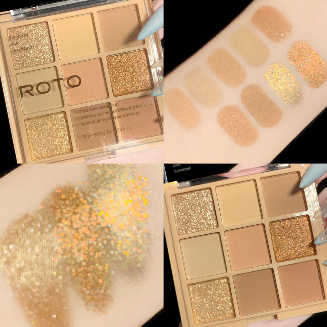 Bảng Phấn Mắt Nhũ Lì 9 Ô Roto Eyeshadow