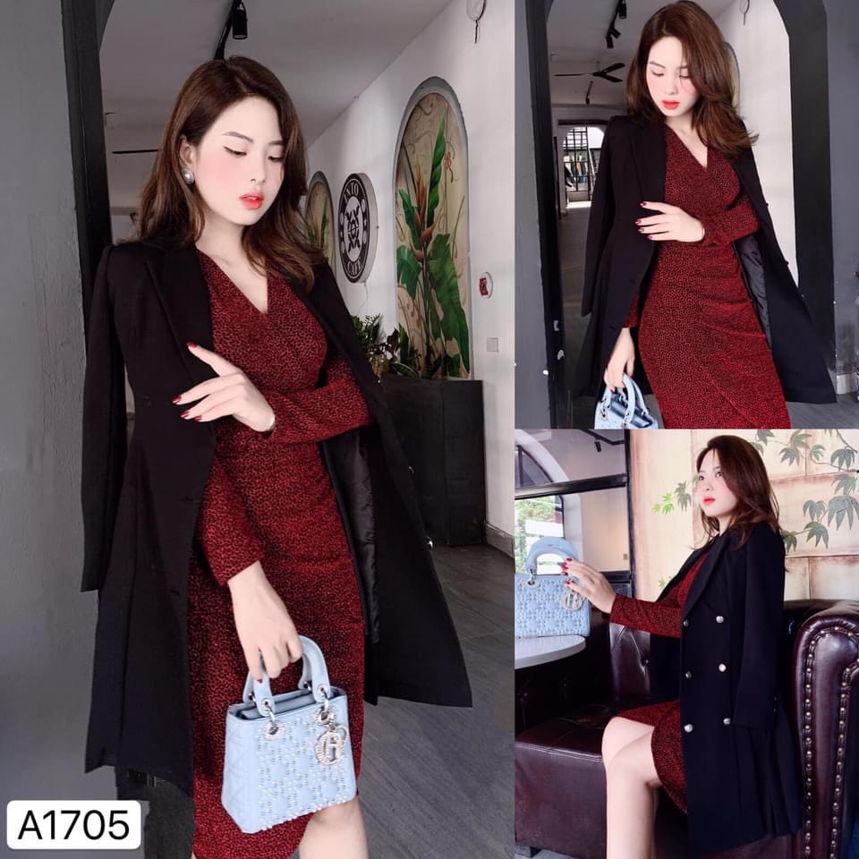 Đầm nhũ đỏ body