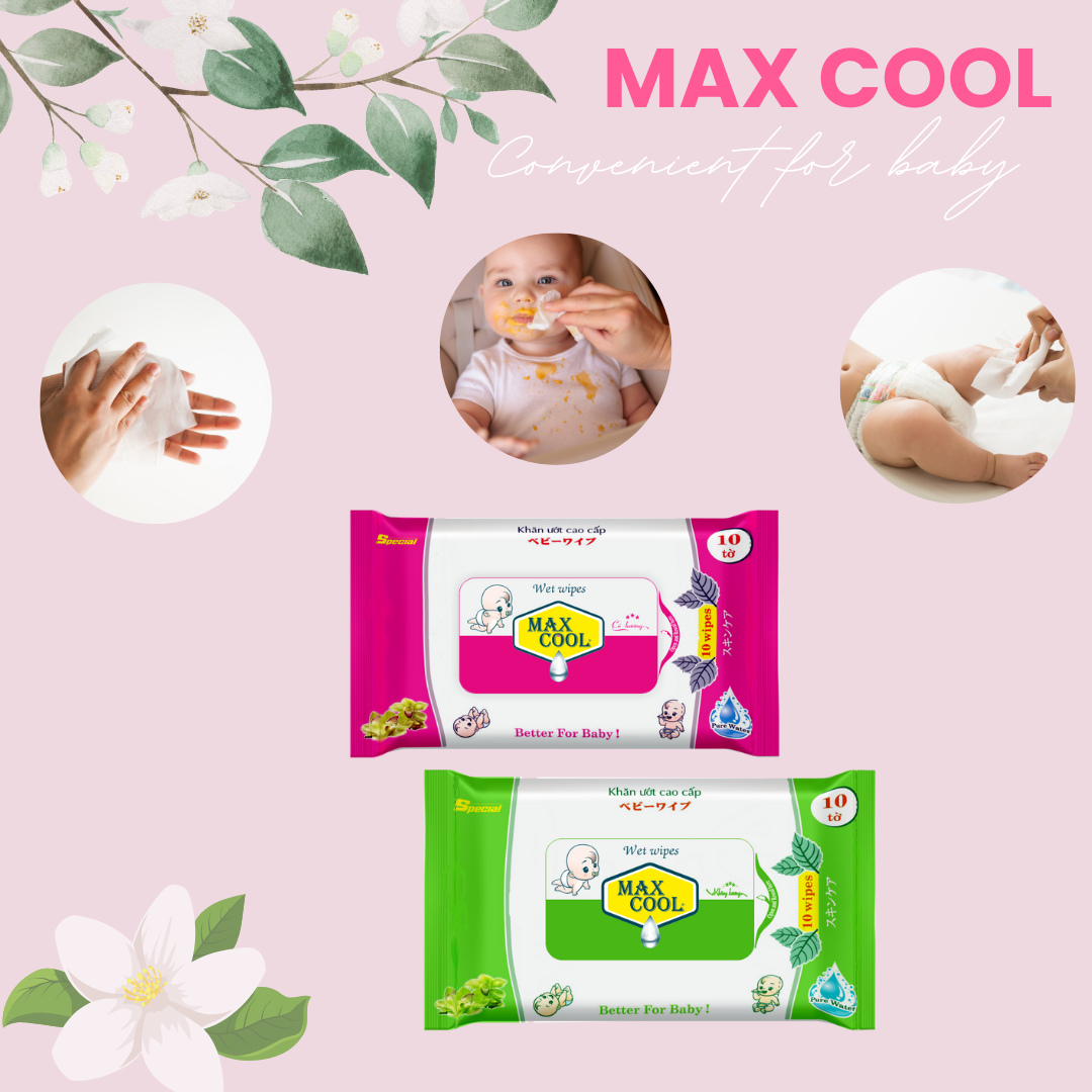 2 gói khăn ướt Max Cool 10 tờ