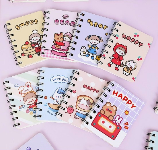 Sổ Lò Xo Sổ Mini Sổ Ghi Chép Sổ Lò Xo A7 Đẹp Cute Dễ Thương Tiện Dụng Cho Bé Bạn Gái Học Sinh