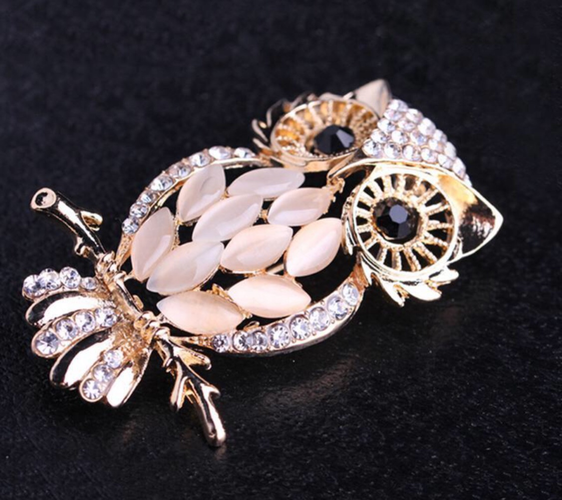 [HCM]Cài áo cap cấp. KT 3x6cm. Hình con cú đính đá