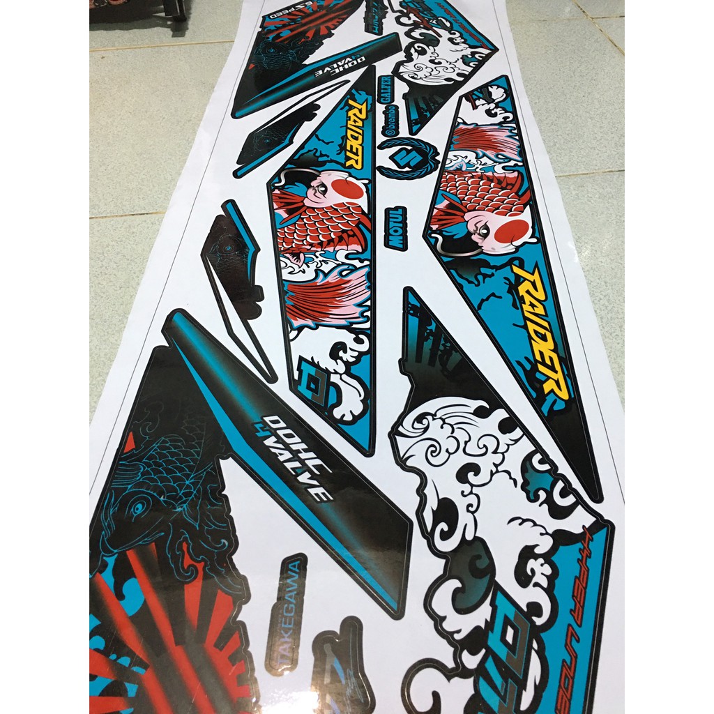 Tem rời Raider Cá chép Xanh đen (X)