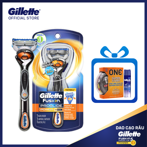 [Tặng Gel cạo râu Gillette 195g] Dao cạo râu Gillette Fusion5 Proglide Power cao cấp nhập khẩu