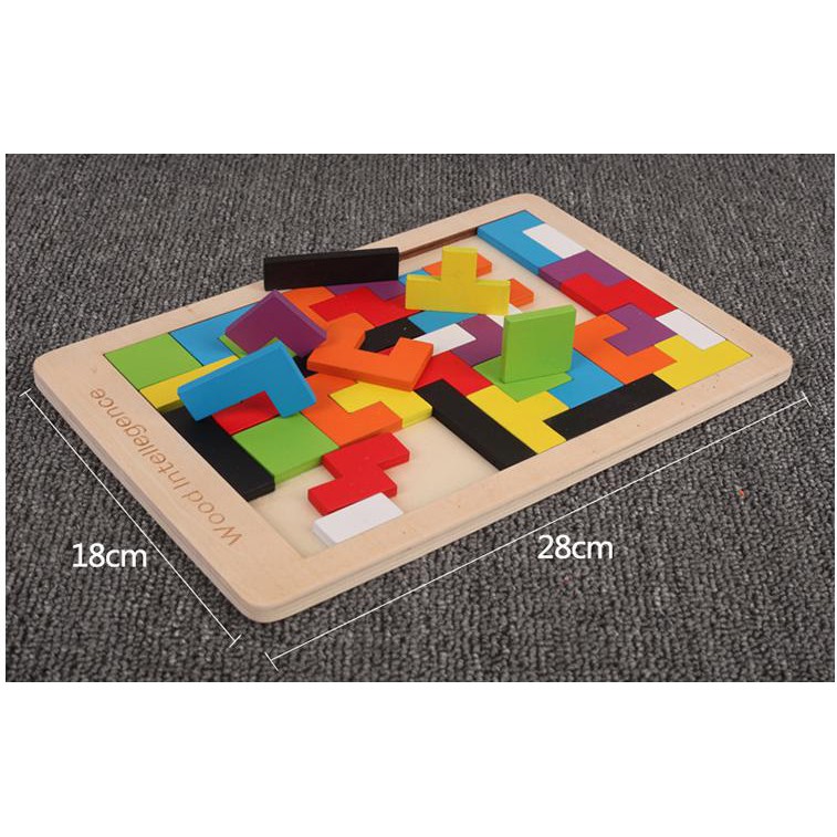 Bộ tetris gỗ cao cấp - xếp hình thông minh