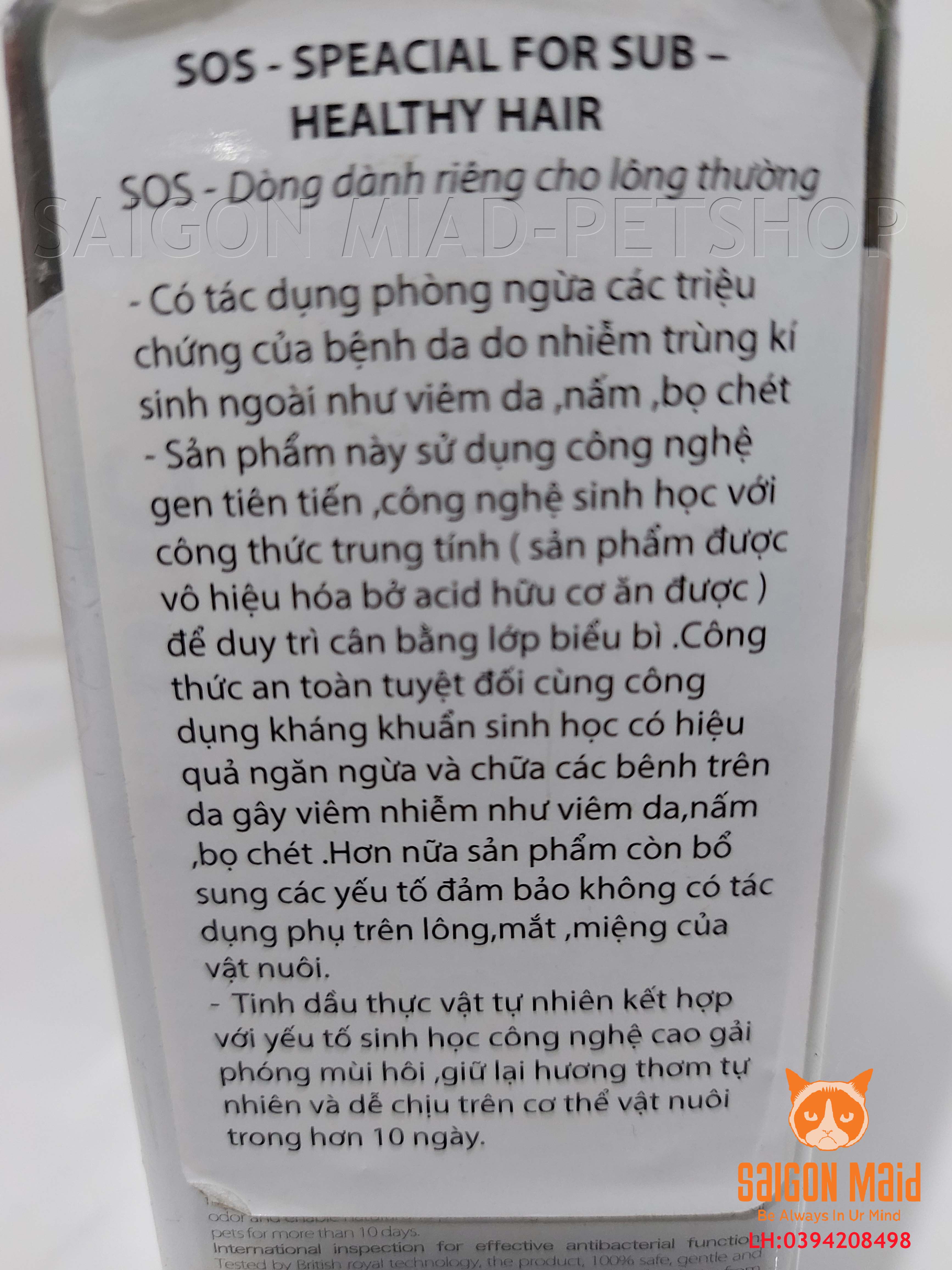 ( HSD 2027) Sữa tắm phục hồi da lông SOS đen (530ml)