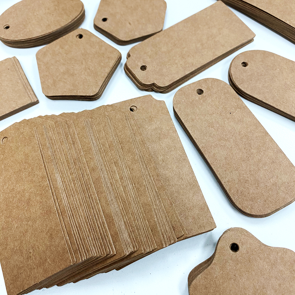 50pcs,Thẻ Tag Giấy Kraft / Trắng