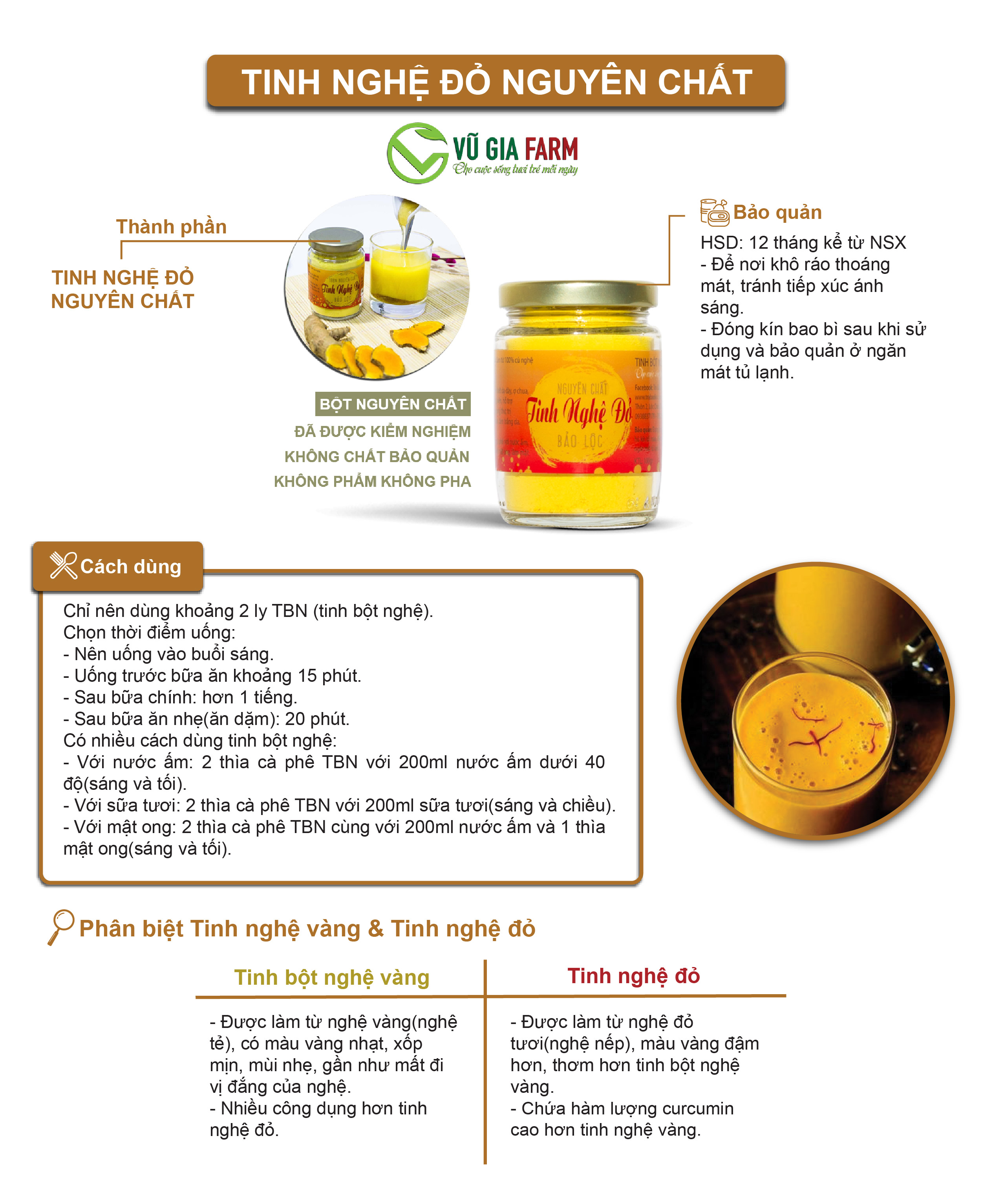 Tinh Nghệ Đỏ Nguyên Chất Vũ Gia (100g/hũ)