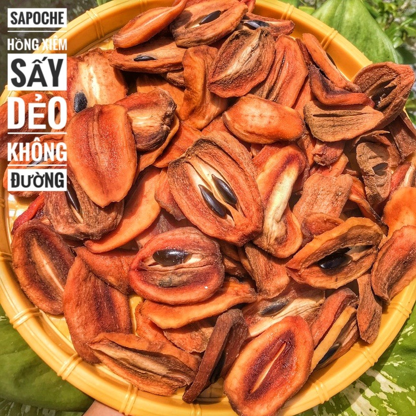 Sapoche Hồng Xiêm Sấy Dẻo Không Đường- bánh kẹo ăn vặt - Đồ ăn vặt - mứt tết