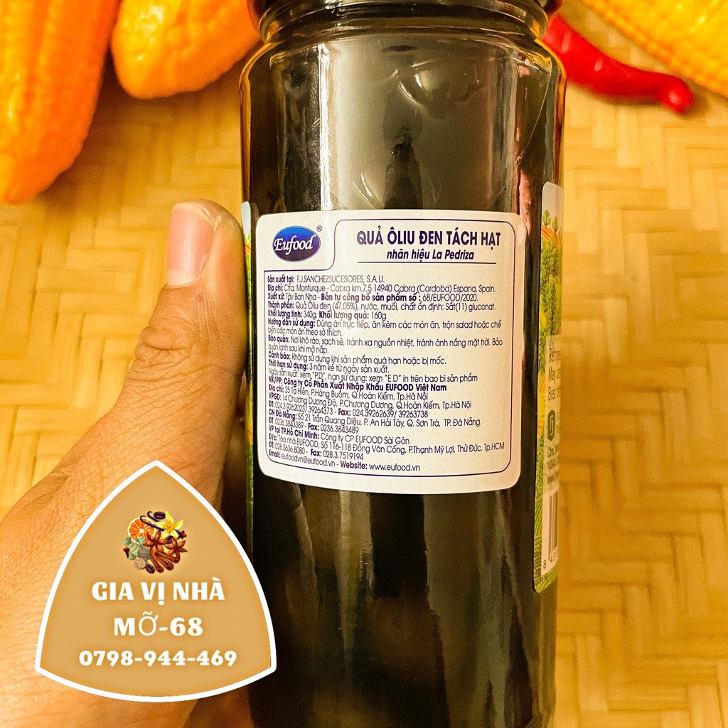 QUẢ OLIU ĐEN TÁCH HẠT LÀ PEDRIZA 340GR