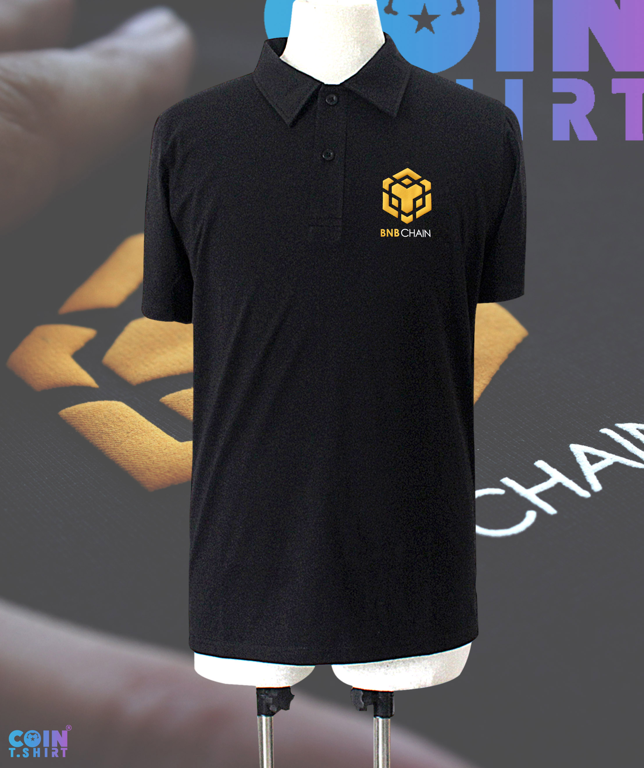 Áo Polo cao cấp BNB Chain, Binance, Bitcoin, Cointshirt
