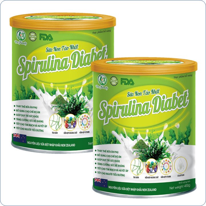 Sữa Non Tiểu Đường Tảo Nhật Spirulina Diabet- Giúp Tăng Cường Sức Đề Kháng